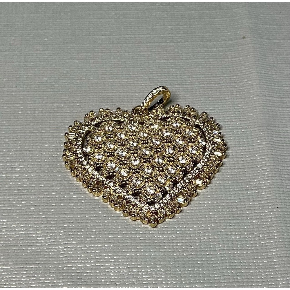 Freida Rothman Vault Gold Tone Pave Crystal Heart Pendant Charm NWOT